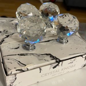Crystal knobs, set of 4